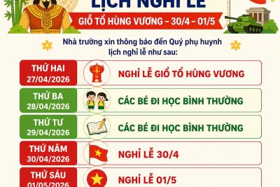 Thông báo Nghỉ lễ Giổ tổ Hùng Vương và 30/4, 01/5